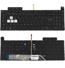Клавіатура для ноутбука ASUS (FX507, FX707 series) rus, black, без фрейму, підсвічування клавіш (RGB)