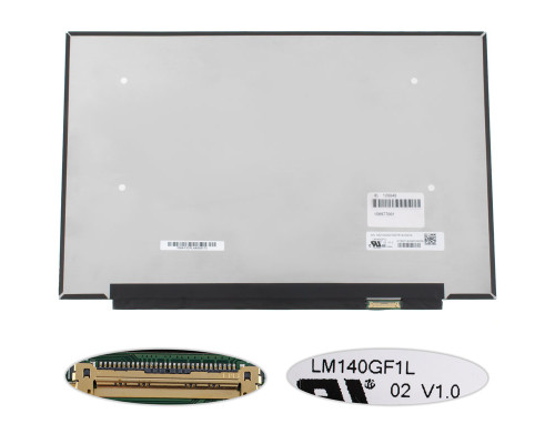 УЦІНКА! Матриця 14.0" LM140GF1L02 (2560*1600, 30pin(eDP, 300cd/m2 (!!!), IPS, передача кольорів: 71%), LED, SLIM (без планок і вушок), матова, роз'єм справа внизу) для ноутбука