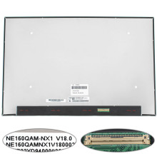 Матриця 16.0" NE160QAM-NX1 (3840 * 2400, 40pin (eDP, 120Hz, 460cd/m2, 98% DCI-P3, IPS), LED, SLIM (без доп панели), матова, роз'єм справа внизу) для ноутбука