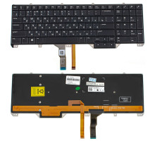 Клавиатура для ноутбука DELL (Alienware: 17 R2, 17 R3) rus, black, подсветка клавиш (RGB)