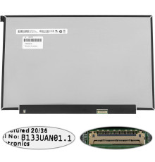 Матриця 13.3" B133UAN01.1 (1920*1200, 30pin(eDP, IPS), LED, SLIM(без планок та вушок), матова, роз'єм праворуч внизу) для ноутбука NBB-134978