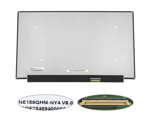 Матриця 15.6 NE156QHM-NY4 (2560*1440, 40pin(eDP, IPS, 165Hz, 300cd/m2, 16.7M, 100%), LED, SLIM(без планок та вушок), матова, роз'єм праворуч знизу) для ноутбука NBB-139245