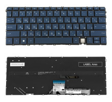 Клавіатура для ноутбука HP (14-EF) rus, dark blue, без фрейма, підсвітка клавіш NBB-139502