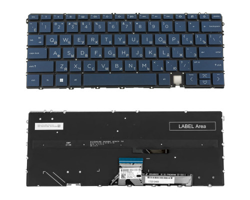 Клавіатура для ноутбука HP (14-EF) rus, dark blue, без фрейма, підсвітка клавіш NBB-139502