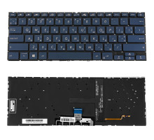 Клавиатура для ноутбука ASUS (UX434 series) ukr, blue, без фрейма, подсветка клавиш(ОРИГИНАЛ) NBB-139575