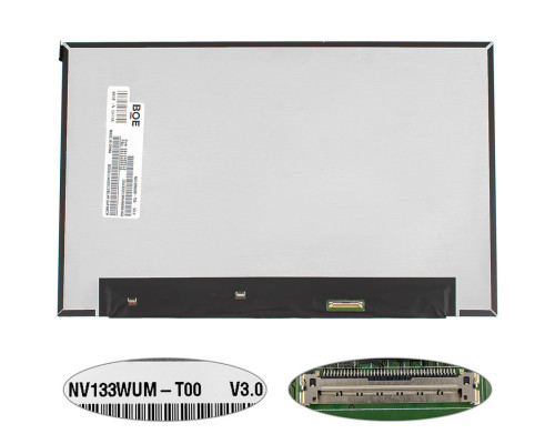 Матриця 13.3" NV133WUM-T00 touch (1920 * 1200, 40pin (eDP, IPS) LED, SLIM (без додаткової панелі), матова, роз'єм справа внизу) для ноутбука NBB-139925