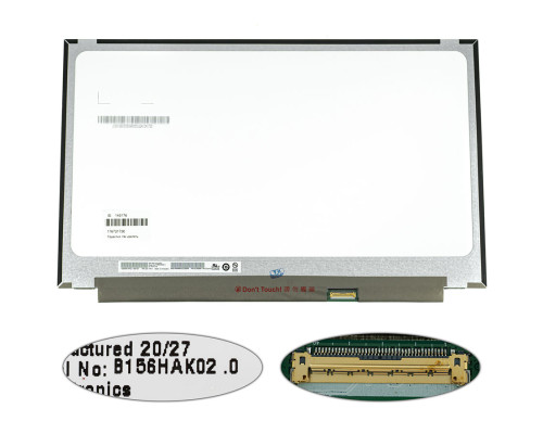 Матриця 15.6" B156HAK02.0 H/W: 2A touch (1920*1080, 40pin(eDP, IPS), LED, SLIM(без планок та вушок), глянець, роз'єм праворуч внизу) для ноутбука NBB-140176