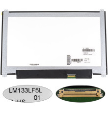 Матриця 13.3 LM133LF5L01 (1920*1080, 30pin(eDP, IPS) LED, SLIM(вертикальні вушки), матова, роз'єм праворуч знизу) для ноутбука NBB-140363