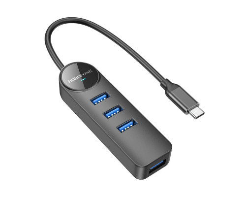Хаб USB Borofone DH5 4-in-1 (Type-C to USB3.0*4)(L=0.2M) Колір Чорний 6941991104244 ma35194_3345269