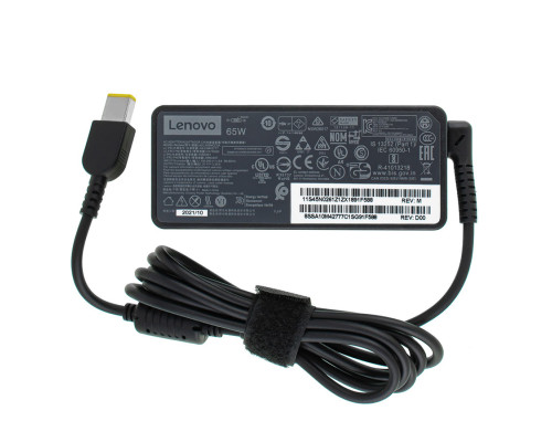 Оригінальний блок живлення для ноутбука LENOVO 20V, 3.25A, 65W, USB+pin (Square 5 Pin DC Plug), black, RECTANGULAR NBB-41148