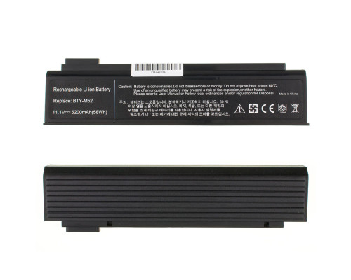 Батарея для ноутбука MSI BTY-M52 (MegaBook: ER710, EX700, GX700, L700, M520) 11.1V 5200mAh Black NBB-45397