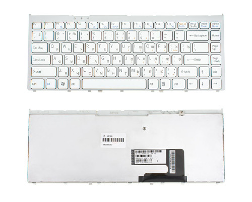 Клавіатура для ноутбука SONY (VGN-FW) rus, white, silver frame NBB-63188