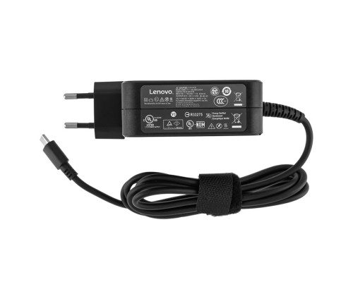 Оригінальний блок живлення для ноутбука LENOVO USB-C 65W (20V/3.25A, 15V/3A, 12V/3A, 9V/3A, 5V2A), USB3.1/Type-C/USB-C, квадратний, Black NBB-78153