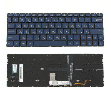 Клавіатура для ноутбука ASUS (UX334 series) rus, blue, без фрейма, підсвічування клавіш NBB-79014