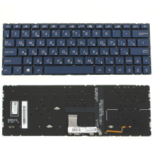 Клавіатура для ноутбука ASUS (UX334 series) rus, blue, без фрейма, підсвічування клавіш NBB-79014