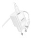 Мережевий Зарядний Пристрій Hoco C146A 1USB-C PD/QC 20W+Type-C to Lightning Колір Бiлий 6942007630252 ma35278_3345664
