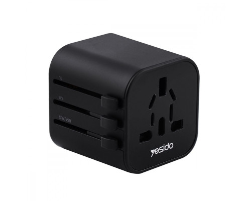 Travel Adapter Yesido MC-09 (UK/EU/US/AUS) black