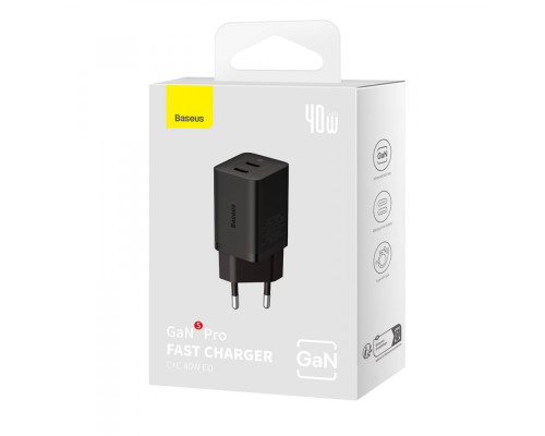 МЗП Baseus GaN5 Pro 40W Type-C+Type-C white 2001001475994 6932172627911