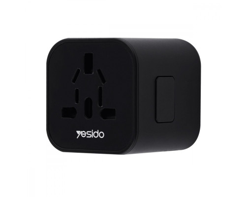 Travel Adapter Yesido MC-09 (UK/EU/US/AUS) black