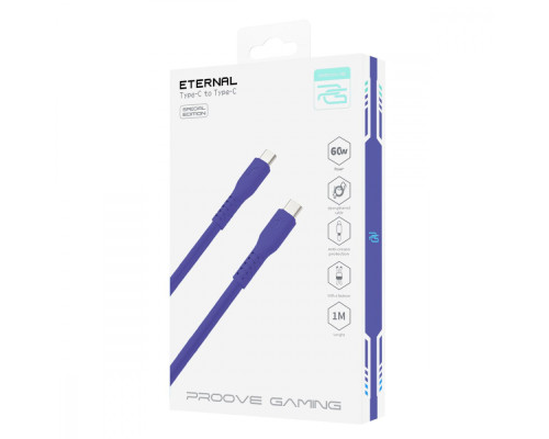 Кабель Proove Gaming Eternal Type-C to Type-C 60W (1m) purple 2003000181081 6901111822069