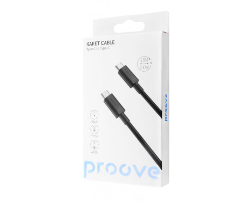 Кабель Proove Karet Type-C to Type-C 100W (1,5m) black