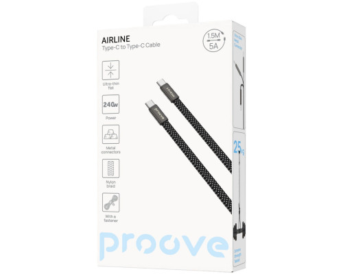 Кабель Proove AirLine Type-C to Type-C 240W (1.5m) black 2003000298765 6901114550082