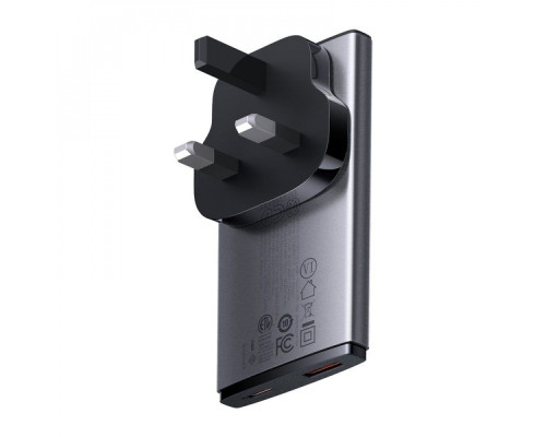 МЗП Baseus GaN5 Pro Ultra-Slim 65W (Type-C + USB) + Кабель Type-C to Type-C 100W (1м) gray 2001001041793 6932172618353