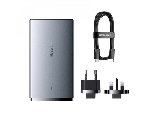 МЗП Baseus GaN5 Pro Ultra-Slim 65W (Type-C + USB) + Кабель Type-C to Type-C 100W (1м) gray 2001001041793 6932172618353