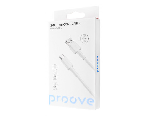 Кабель Proove Small Silicone Type-C 3A (1m) white