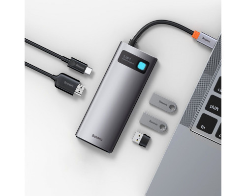 USB-Хаб Baseus Metal Gleam Series 5-in-1 Type-C gray