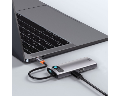 USB-Хаб Baseus Metal Gleam Series 5-in-1 Type-C gray