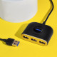 USB-Хаб Baseus Square Round USB to USB 3.0 + 3USB 2.0 (1m) black