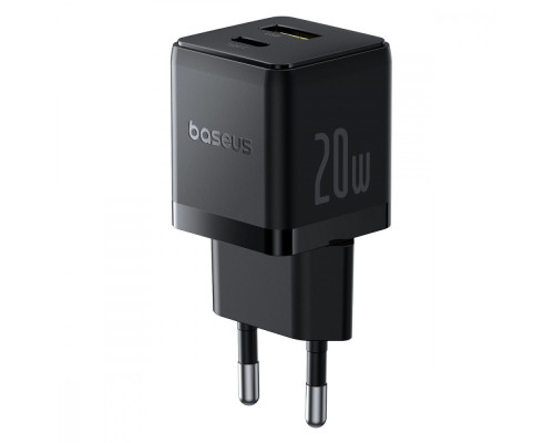 МЗП Baseus Palm Fast Charger Type-C+USB 20W (With Cable Type-C to Type-C 60W 1m) black 2003000211047 6932172677381