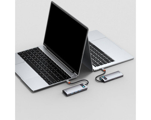 USB-Хаб Baseus Metal Gleam Series 5-in-1 Type-C gray