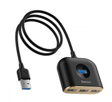 USB-Хаб Baseus Square Round USB to USB 3.0 + 3USB 2.0 (1m) black 2001000151318 6953156297104
