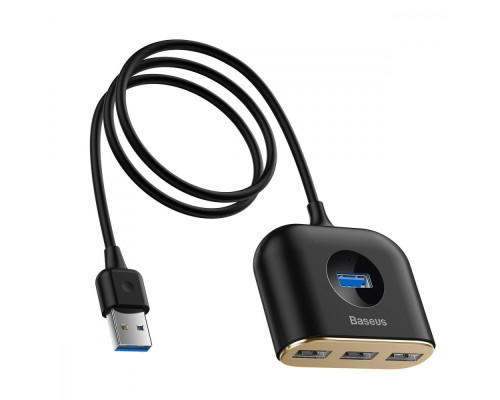 USB-Хаб Baseus Square Round USB to USB 3.0 + 3USB 2.0 (1m) black