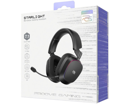 Бездротова ігрова гарнітура Proove Gaming Starlight (APP) black/purple 2003000347371 6901114935780