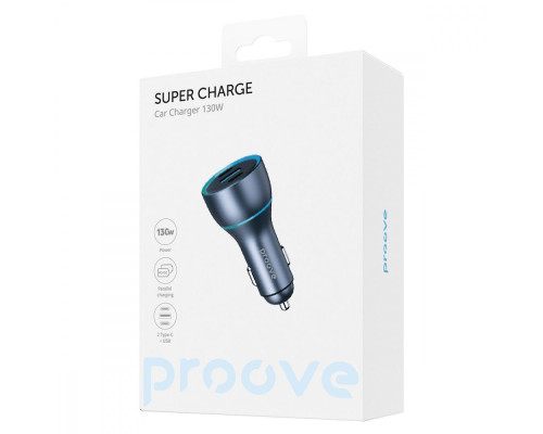 АЗП Proove Super Charge 130W (2 Type-C + USB) metal gray 2001001447007 6901115638369