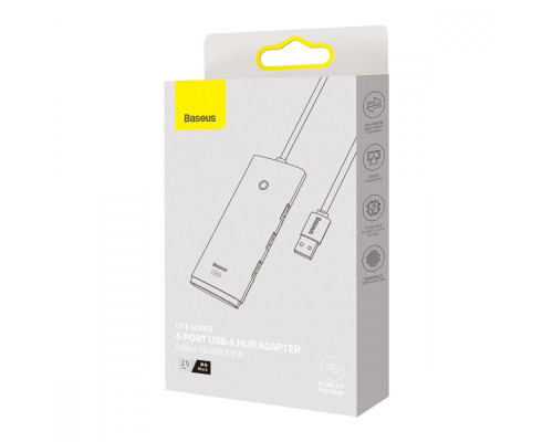USB-Хаб Baseus Lite Series 4-in-1 (USB-A to USB 3.0*4) (0.25m) white 2001000534272 6932172606190