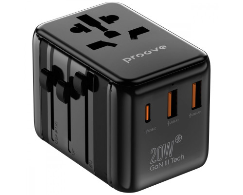Універсальний адаптер Proove Trip 20W black 2003000150445 6901111408553