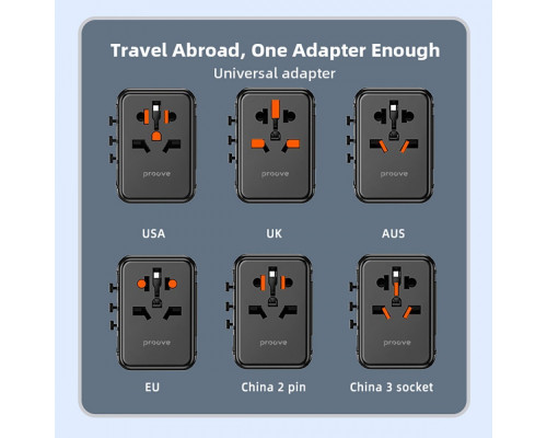 Універсальний адаптер Proove Trip 20W black 2003000150445 6901111408553