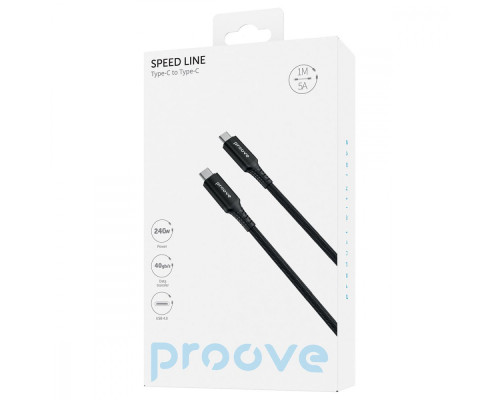 Кабель Proove Speed Line Type-C to Type С 240W USB 4.0 (1m) black 2001001860288 6901114078166