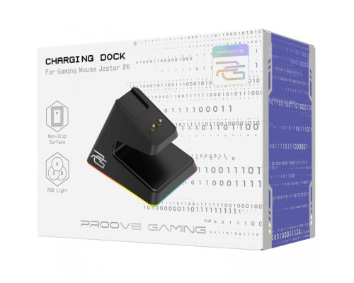 Бездротова ігрова миша Proove Gaming Jester 8K with Charging Dock black/purple 2003000315561 6901115145010