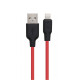 Кабель USB Hoco X21 Plus Silicone Lightning 0.25m Колір Чорно-Червоний 6931474712356