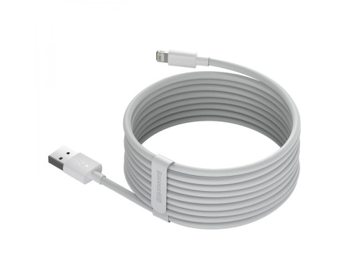 Кабель USB Baseus USB to Lightning (2psc) 2.4A 1.5m TZCALZJ Колір Бiлий, 02