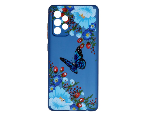 Чохол TPU Ultra-thin Shine with Frame для Samsung A72 4G Колір 4, Blue Butterfly