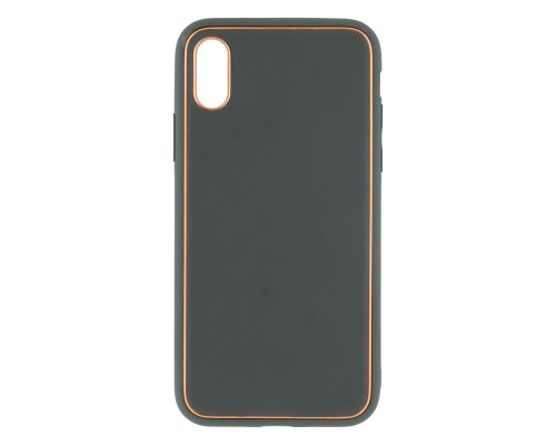 Чохол Leather Gold with Frame without Logo для iPhone X/Xs Колір 11, Navy Green 2020000264965