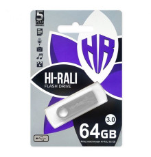 USB флеш-накопичувач 3.0 Hi-Rali Shuttle 64gb Колір Сталевий