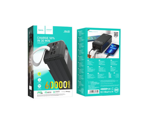 Універсальна Мобільна Батарея Power Bank Hoco J86B Electric 22.5W fully compatible 60000 mAh Колір Білий 6931474771759