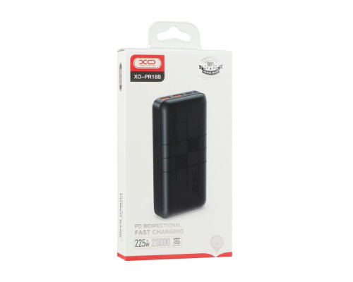 Універсальна Мобільна Батарея Power Bank XO PR188 QC22.5W/PD20W 20000 mAh Колір Чорний 6920680832002